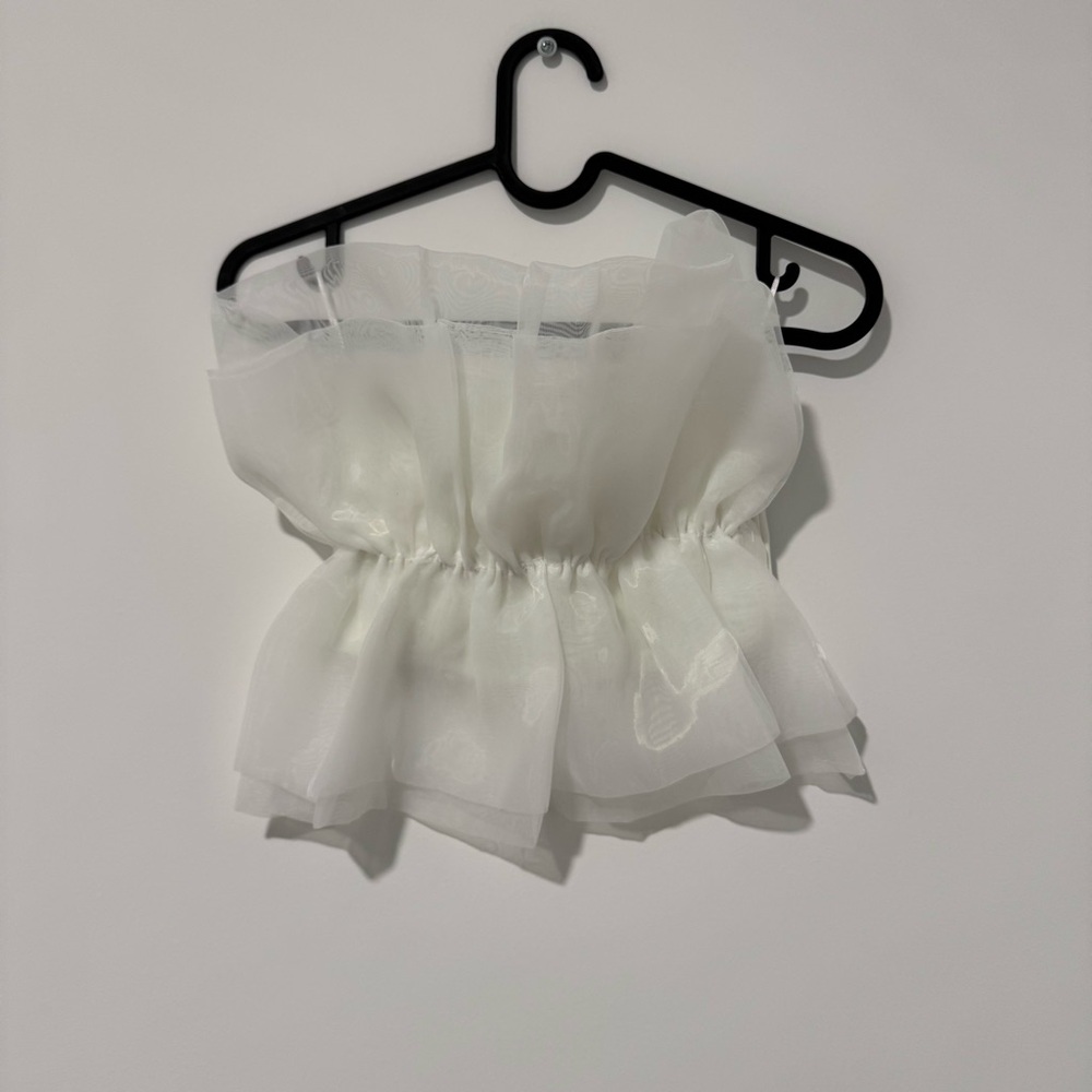 White Sheer Off-Shoulder Top
